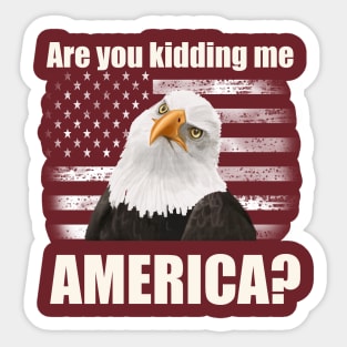 Patriotic Angry Eagle and American Flag T-Shirt Sticker